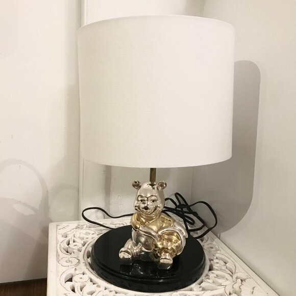 Rare Disney Collectible Winnie the Pooh silver and gold lamp by L’Argenta - Picture 1 of 11
